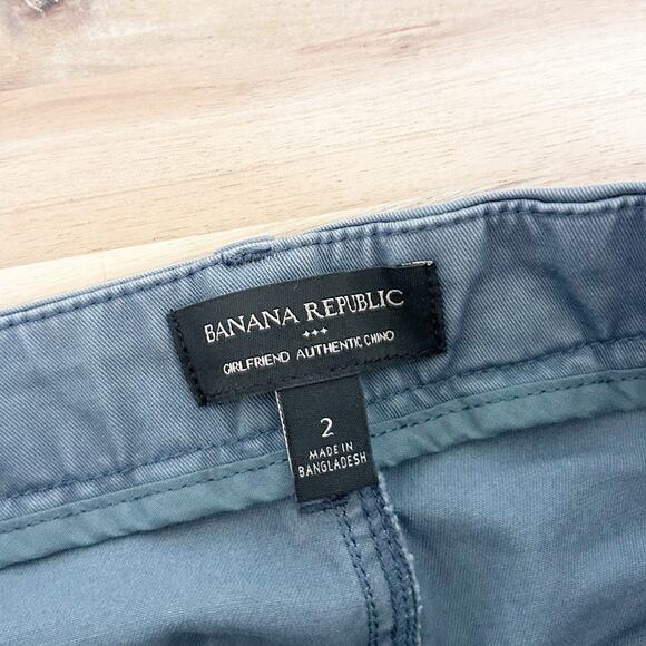 Banana Republic Blue Girlfriend Authentic Chino Pants Sz 2 - Picture 2 of 5